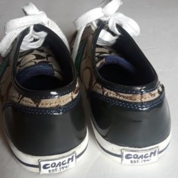 SIZE 6. COACH Folly logo canvas & leather sneakers shoes. - Picture 14 of 16